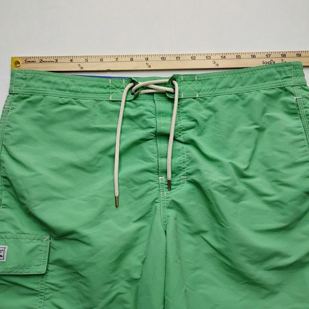 Polo Ralph Lauren Men's Large Green Swim Trunks Board Shorts Lined Drawstring